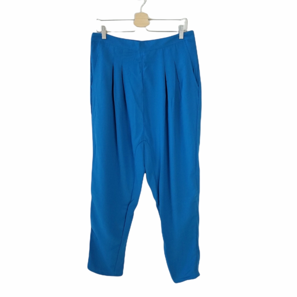 VERTIGO Teal Pleated Drop Crotch Pants Size L